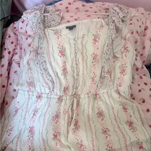 Torrid Pink and Blue Floral Button-Down Top